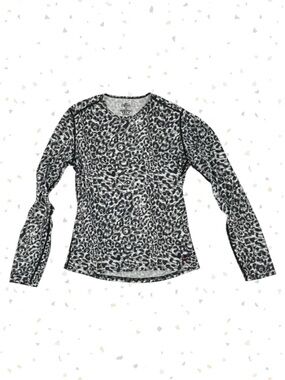 Hot Chilly’s Snow Leopard Print Base Layer Pullover Long Sleeve Top YOUTH Size L